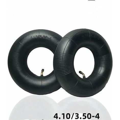 Lot de 2 pneus tubulaires 4.10/3.50-4 pouces pour diable, chariot, brouette, tondeuse à gazon - Chambre à air de rechange 4.10-4 (1/4)