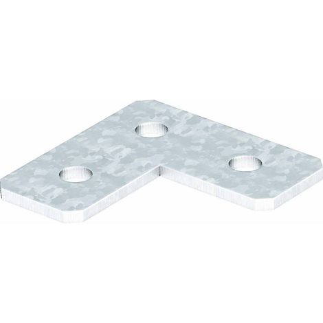 OBO Bettermann Plaque de connexion en forme de L 90x90x40x5 acier galvanisé à chaud, 1124653 (1/2)