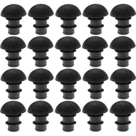 Cyclingcolors – Lot de 20 embouts de tube à ailettes cache rond en PELD – Pour trous Ø 7,5 à 9mm – Protection pieds de meubles – Ø 15,5mm noir (1/2)