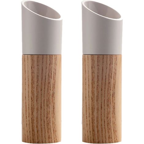 Ensemble moulin à sel et à poivre, taille de mouture réglable. 2Ensemble une pièce, blanc (1/5)