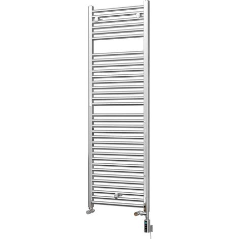 Roma - Chrome Dual Fuel Towel Rail H1512mm x W500mm Thermostatic WIFI - Straight (1/3)