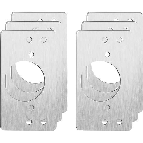 Placa de reparación para bisagras de muebles, acero inoxidable, fácil instalación, 6 piezas. (1/2)
