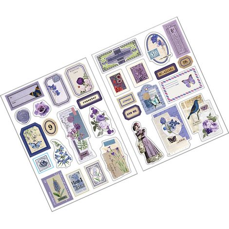 Planer-Sticker im Vintage-Stil mit starkem Klebstoff für DIY-Dekorationen, Notizbücher, Scrapbooking, Laptops, Lila (1/5)