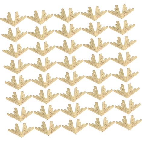 100 protège-coins décoratifs fer jaune style vintage (1/5)