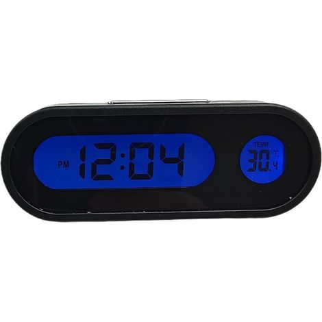 LED-Autouhr mit elektronischer Uhr und Thermometer – Schwarz – Wohnzimmer – Rechteckig