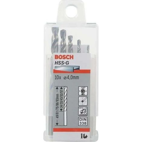 Brocas metal bosch HSS G set 10 piezas 5 9 mm natural