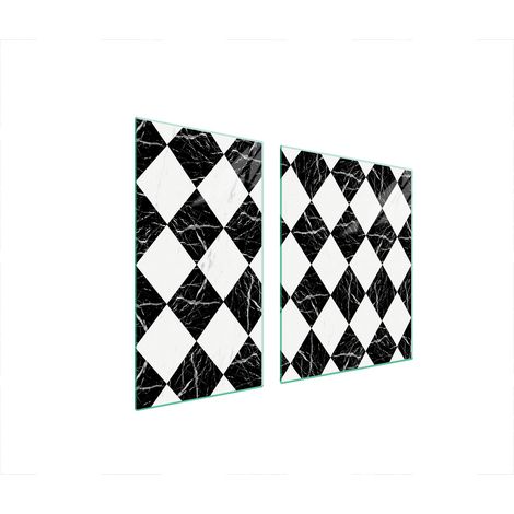 PLAQUE DE PROTECTION EN VERRE POUR POÊLE 90x52 MOSAÏQUE (1/5)