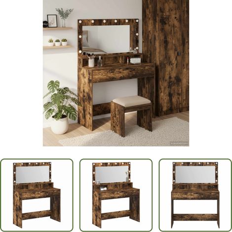 Holzwerkstoff - Schminktisch Geräucherte Eiche 100 x 41 x 135 cm Holzwerkstoff (1/5)