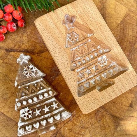 Tampons en bois pour biscuits de Noël, emporte-pièces 3D pour biscuits de Noël, moules à biscuits, emporte-pièces, tampons pour découper les biscuits, bricolage pour la cuisine (N) (1/4)