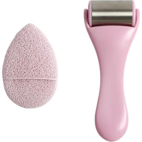 Rouleau de Massage Visage "Fraîcheur" 18cm Rose (1/5)