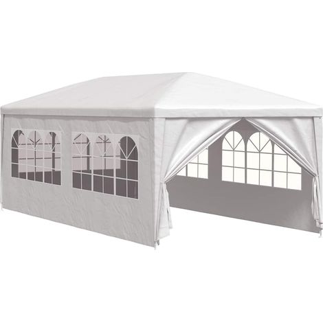 Tente de réception, Pavillon, Pergola, Tente de jardin, 3 x 6 m Blanc OIB3425E (1/5)