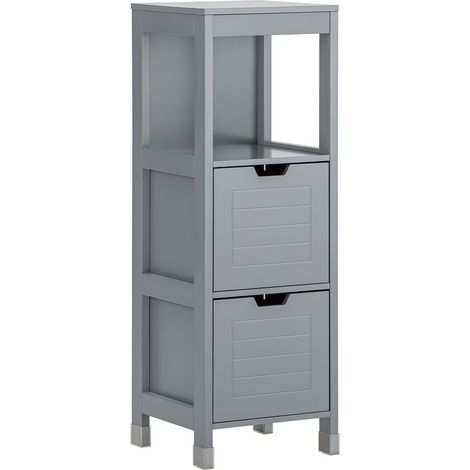 SoBuy Floor Standing Bathroom Storage Cabinet Unit with 1 Shelf and 2 Drawers,FRG127-SG