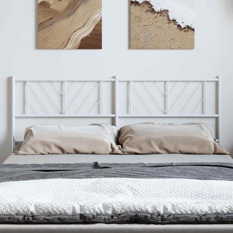 Tête de lit métal-Panneau de lit-Accessoire de Lit blanc 135 cm 341567 (1/5)