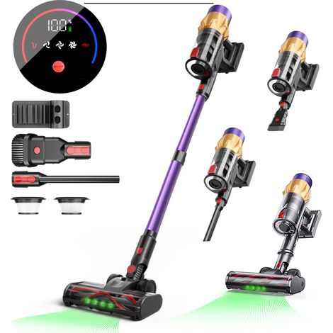 Aspirateur balai sans fil 550W 45kPa – Autonomie 60 min – Capacité 1,5 L – Écran tactile pour poils d'animaux et sols durs - 60Min