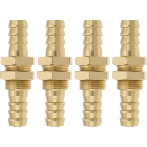 4pcs Raccords Doubles en Laiton de 10 Mm pour Tuyauterie (carburant Eau Air) Raccords à Barbes Adaptateurs de Connexion pour Tuyaux Et Tubes (1/5)