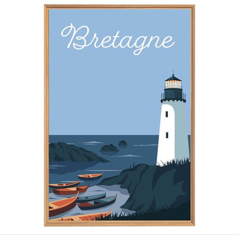 Tableau mural encadré Phare Breton 65x97 cm (1/5)