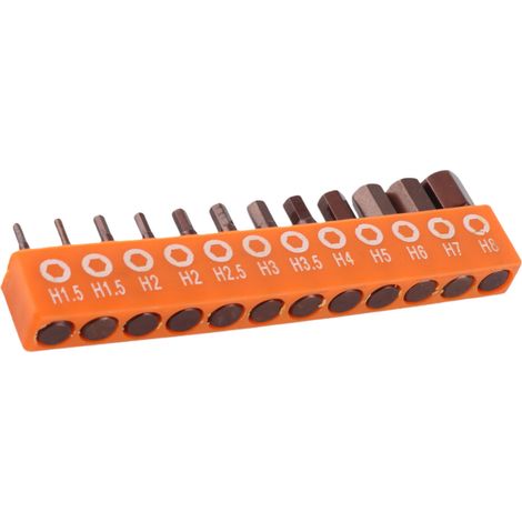 Lot de 12 Embouts Hexagonaux Métriques 1/4 Queue Hexagone pour Perceuse Visseuse Électrique Acier Alliage S2 25mm avec Support de Rangement (1/5)