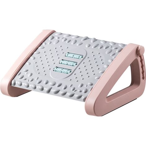 Repose-pieds de bureau avec rouleau massage, plastique compact rose, simple, pour maison et bureau (1/5)
