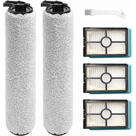 Accessoires rechange pour Bissell Crosswave HF2 / 3845N / 3831 Aspirateur eau et poussire, 2 rouleaux de brosse + 3 filtres