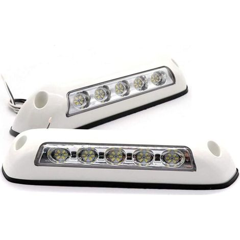 2Pcs RV LED Awning Lights 12V Waterproof LED Porch Lights Interior Wall Lamps for Caravan Motorhome Boat Yacht Trailer Trucks (lampes murales intérieures pour caravane, bateau, remorque)
