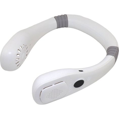 Ventilateur cou luxe LED - 3 vitesses - 5000mAh - Pliable - Rechargeable - Blanc (1/5)