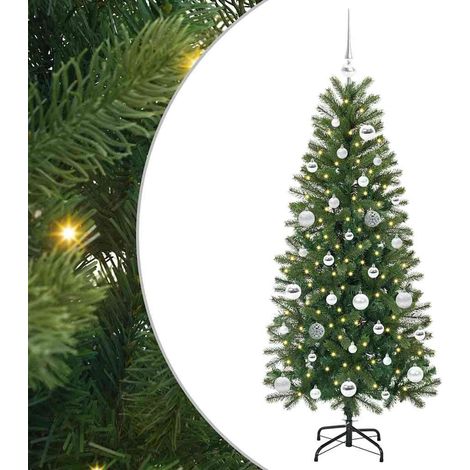 Sapin de Noël，Arbre de Noël artificiel avec 150 LED Vert 150 cm PE et PVC CFW11888 (1/5)