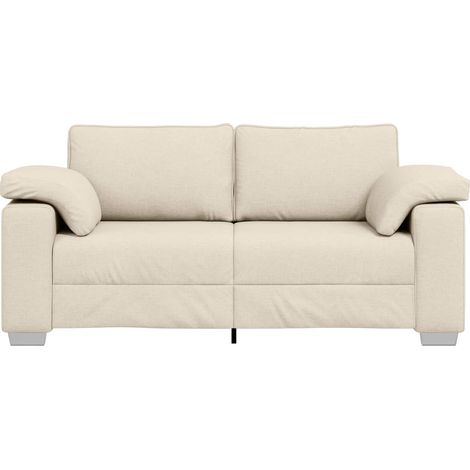 Canapé 2 places salon, Canape Contemporain Beige 180 cm Tissu en lin mélangé