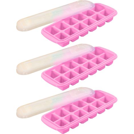 Moule À Glace - Flexible - Pour Cubes De Glace Herbes Congelées Purée Bébé Chocolat - Lot De 3 (1/5)