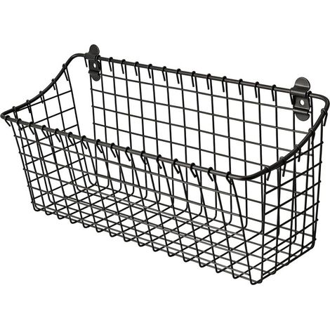 Wandmontiertes Gewürzregal aus Eisen – Großes, grau lackiertes Küchenwandregal und Gewürzorganizer für Gläser, Soßen und Gewürze – 40 cm B × 14 cm T × 18,5 cm H (1/4)