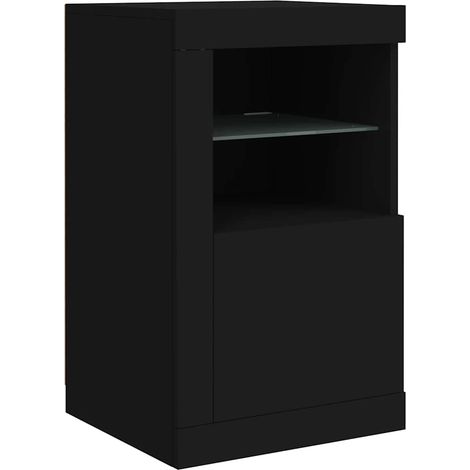 Maison Exclusive - Armadietto con Luci LED Nero in Legno Multistrato