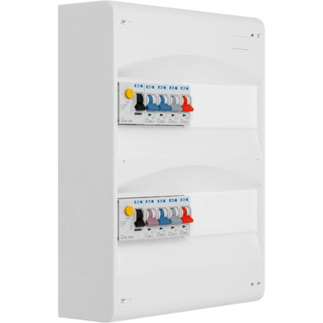EATON Tableau 2 rangées pré-équipé 1 inter. diff. 63A + 1 inter. diff. 40A + 8 disjoncteurs (1/4)