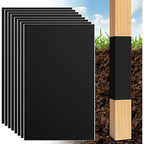 Protection pour poteaux de clôture, housse de protection imperméable et anti-corrosion pour poteaux de clôture en bois, adaptée aux poteaux ronds de 3 à 5 pouces (1/5)