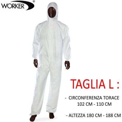 TUTA IN POLIPROPILENE BIANCA TAGLIA L (1/3)