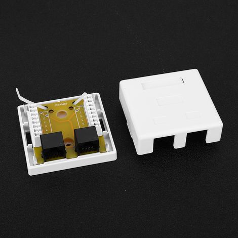 Prise réseau RJ45-8P8C Cat 6 à double port pour montage en surface (1/5)