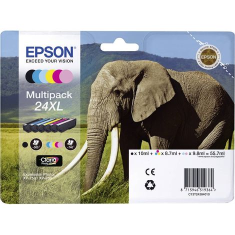 Cartouche Epson Elephant - T24 6 couleurs (1/2)