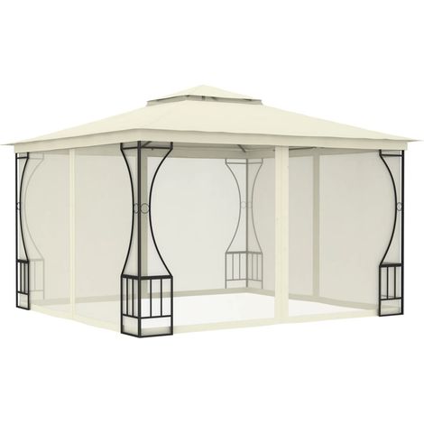 Cenador con redes color crema 300x300x265 cm vidaXL (1/5)