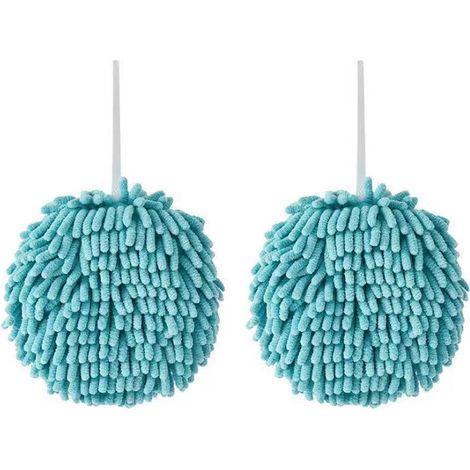 Serviette Main Chenille Microfibre - Absorption Rapide Avec Boucle Suspension - Pour Cuisine Et Salle De Bain - Lot De 2 (1/5)