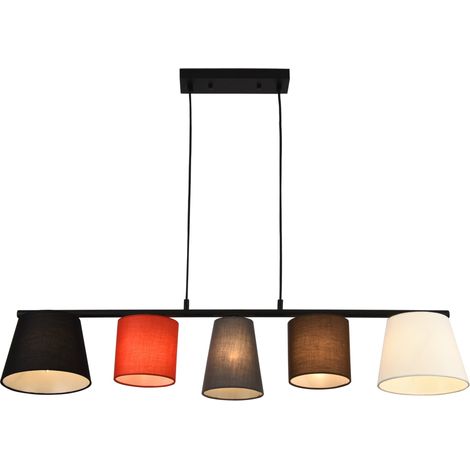 Lámpara colgante para colgar soporte metálico y estructura pantalla textil 150 cm multicolor 030003951