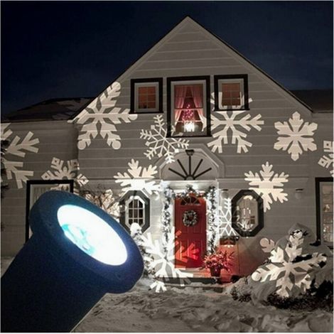 YMYNY Projecteur LED blanc effet flocon de neige, décorations de Noël pour l'extérieur - (1/4)