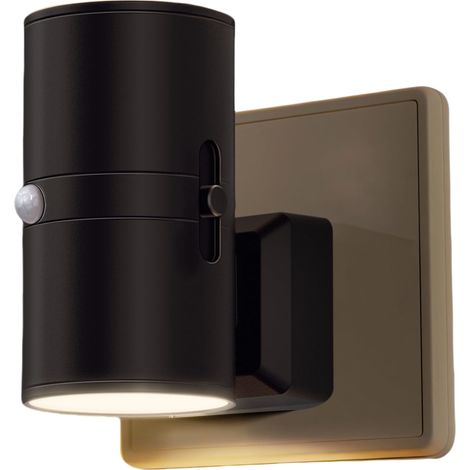 Veilleuse à détecteur-Lampe murale à brancher -Éclairage de chambre à intensité variable-Norme européenne noire-Capteur de corps