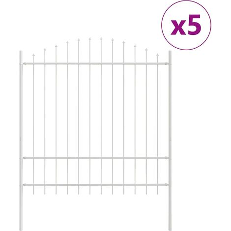 Maison Exclusive - Gartenzaun 5 pcs Weiß 170 x 215 cm Pulverbesch