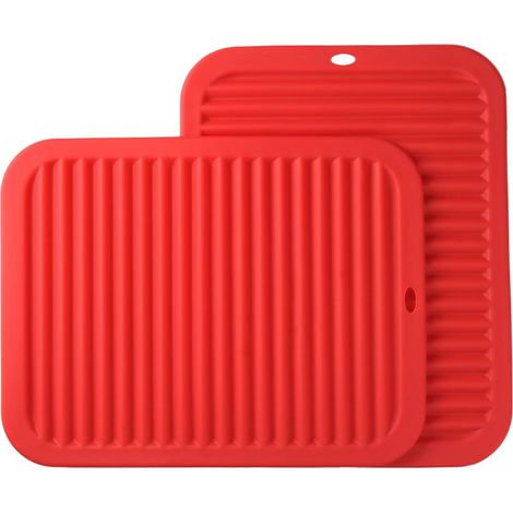 Sous-plat En Silicone - 23 x 30 cm - Résistant À La Chaleur Et Au Froid - Antidérapant - Lavable En Lave-vaisselle - Lot De 2 (1/5)