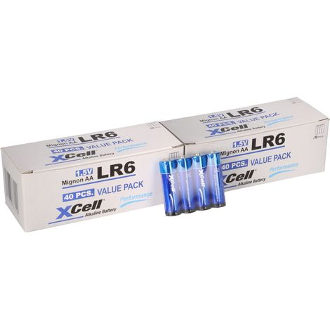 80x XCell 20x 4er Folie AA LR6 Mignon Super Alkaline Batterie (1/5)
