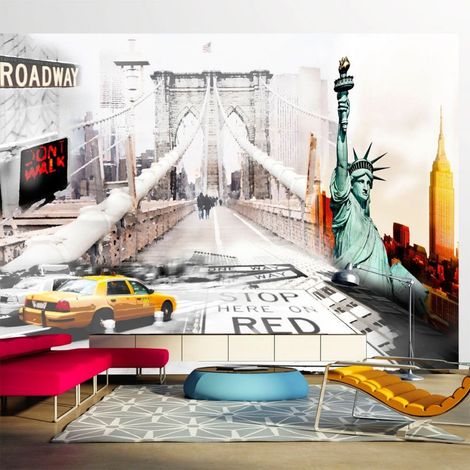 Papier peint rues de new york - 300 x 210 cm (1/4)