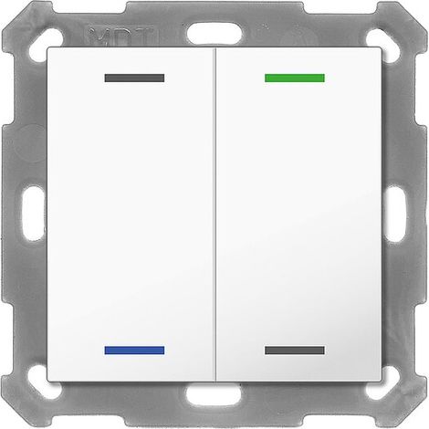 MDT technologies Taster Light 55 2-fach RGBW, rws/glä, neutral BE-TAL5502.01