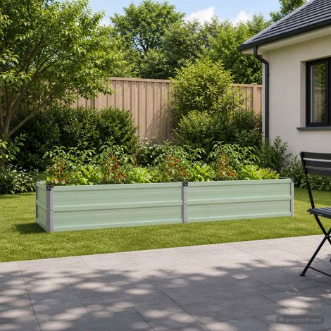 vidaXL Cama de Jardín Elevada Verde Pastel 160 x 40 x 24 cm (1/4)