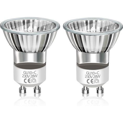 Lot de 2 Ampoule GU10 MR11 28W Dimmable Blanc Chaud 230V pour Lampe à Lave Spot