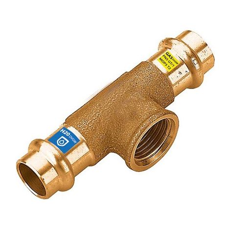 Raccordo a T bronzo 1/2" x 15 mm a pressare femmina FRABO
