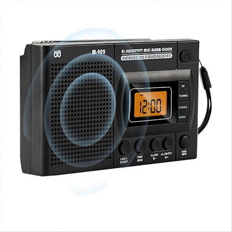 Mini-tragbares, batteriebetriebenes AM/FM-Radio, Taschen-LCD-Empfänger, kompaktes drahtloses Audiogerät für unterwegs, digitales Anzeigegerät, leichtes Gadget (1/5)