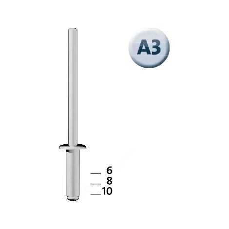 Novus Blindnieten Typ A3/8 Aluminium 70 Stück Blindnieten (1/2)